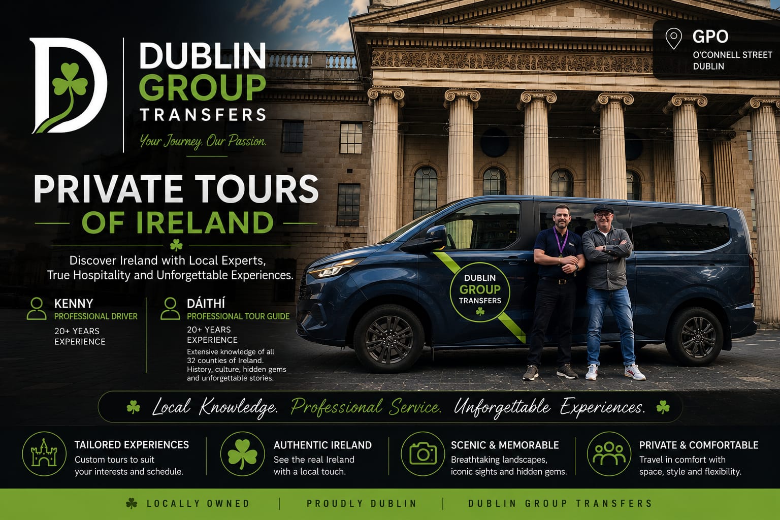 Kenny and Daithi beside the Dublin Group Transfers vehicle